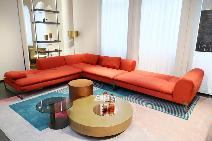 GS9081 Italian Modern Red Fabirc Sofa
