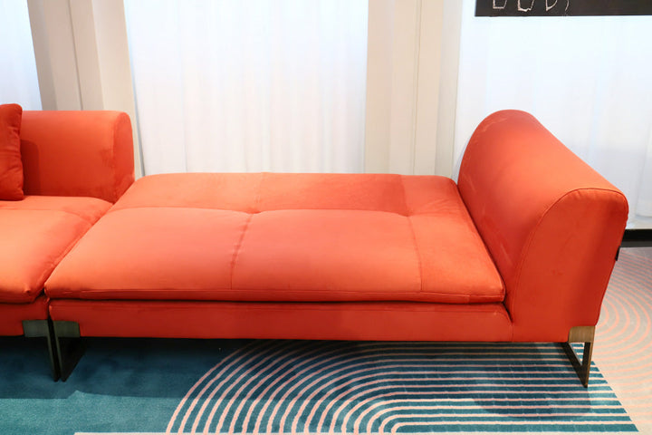 GS9081 Italian Modern Red Fabirc Sofa