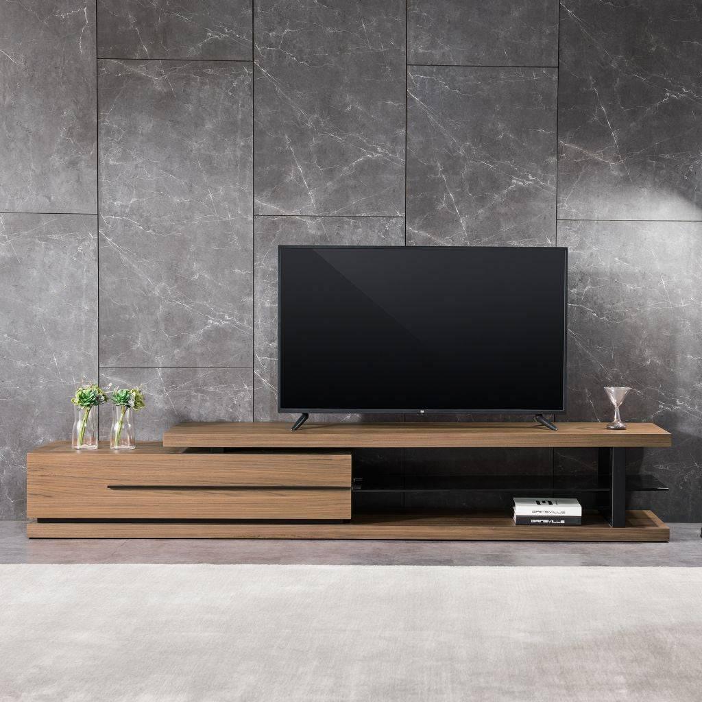 Atlanta TV Unit 240cm with satin black metalwork